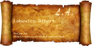 Lebovics Albert névjegykártya