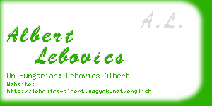 albert lebovics business card